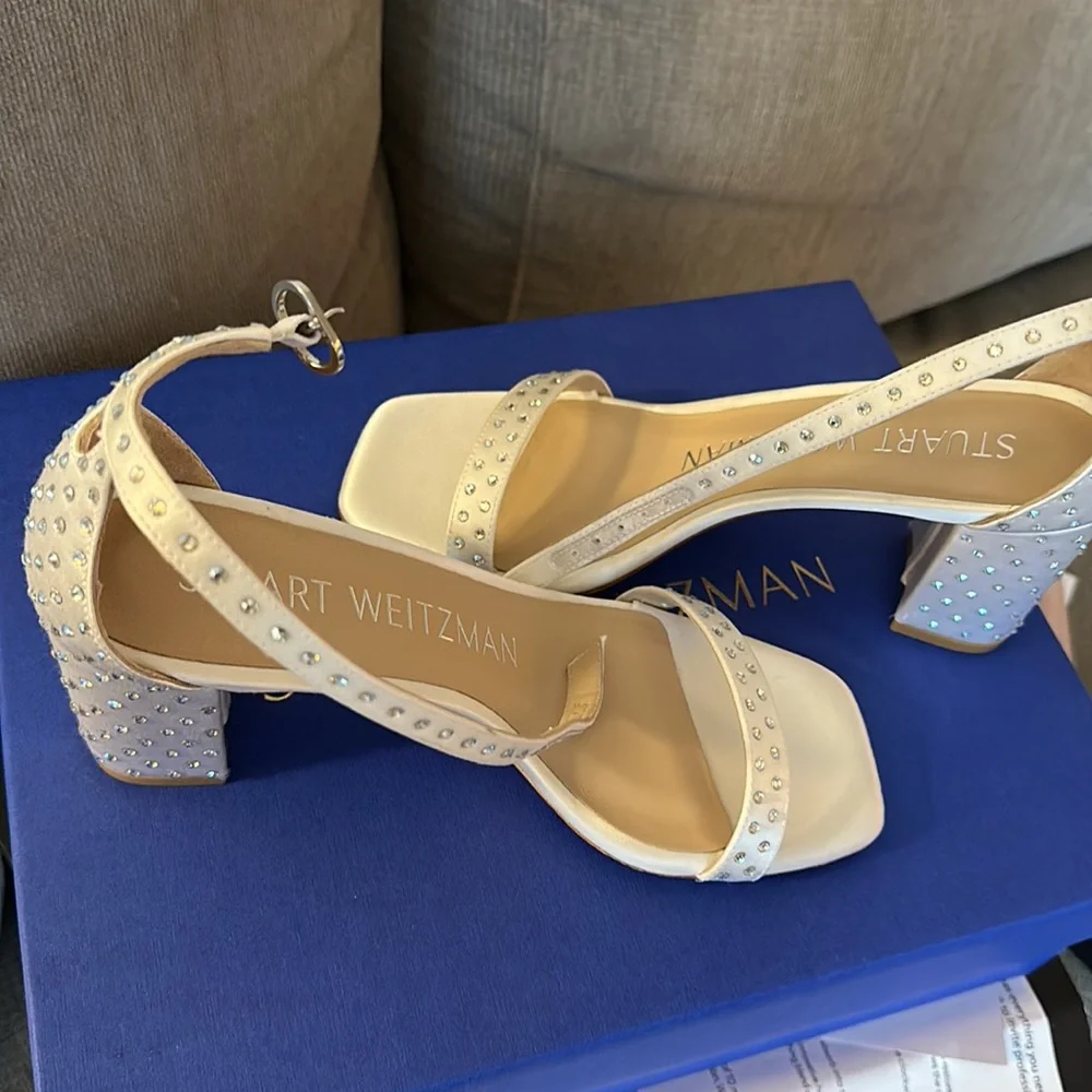 Stuart Weitzman White Station Crystal shoes